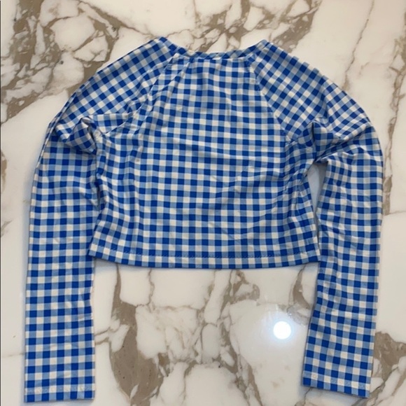 Ralph Lauren blue checkered rash guard - Picture 3 of 4